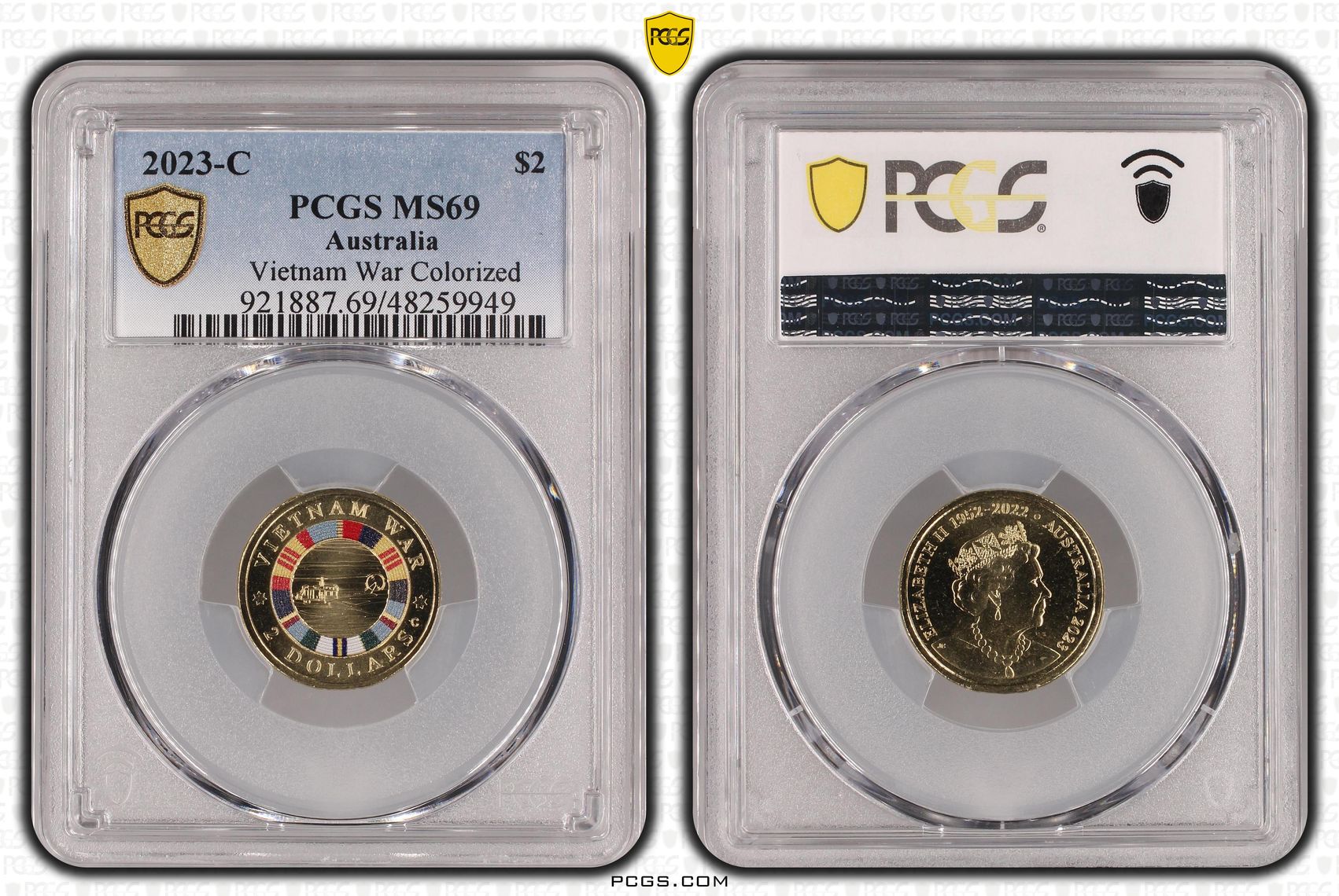 Vietnam War Colourised, Two Dollar, 2023-C, PCGS MS69