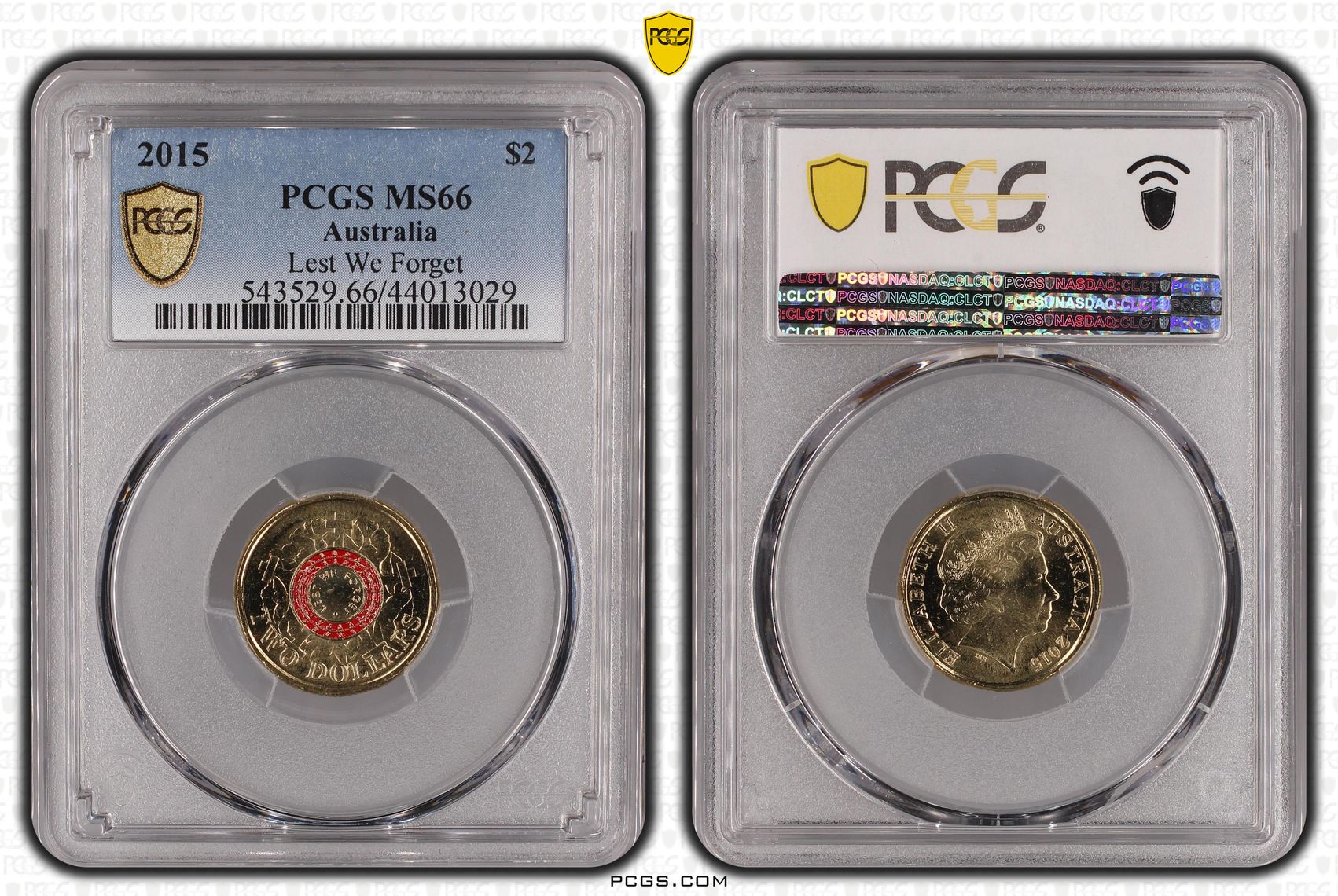 Lest We Forget Colorized, Two Dollar, 2015, PCGS MS66