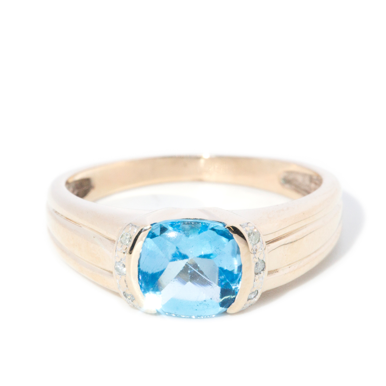 9ct Gold Topaz & Diamond Ring