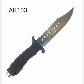 HUNTING KNIFE COMBAT FIGHTER KNIFE SHEATH 31CM - AK103 METTE BLACK BLADE - 51230/14432