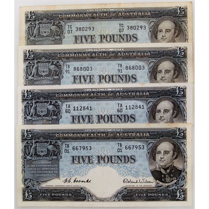 Coombs/Wilson, Five Pounds, 1954 - 1960, VG - aEF