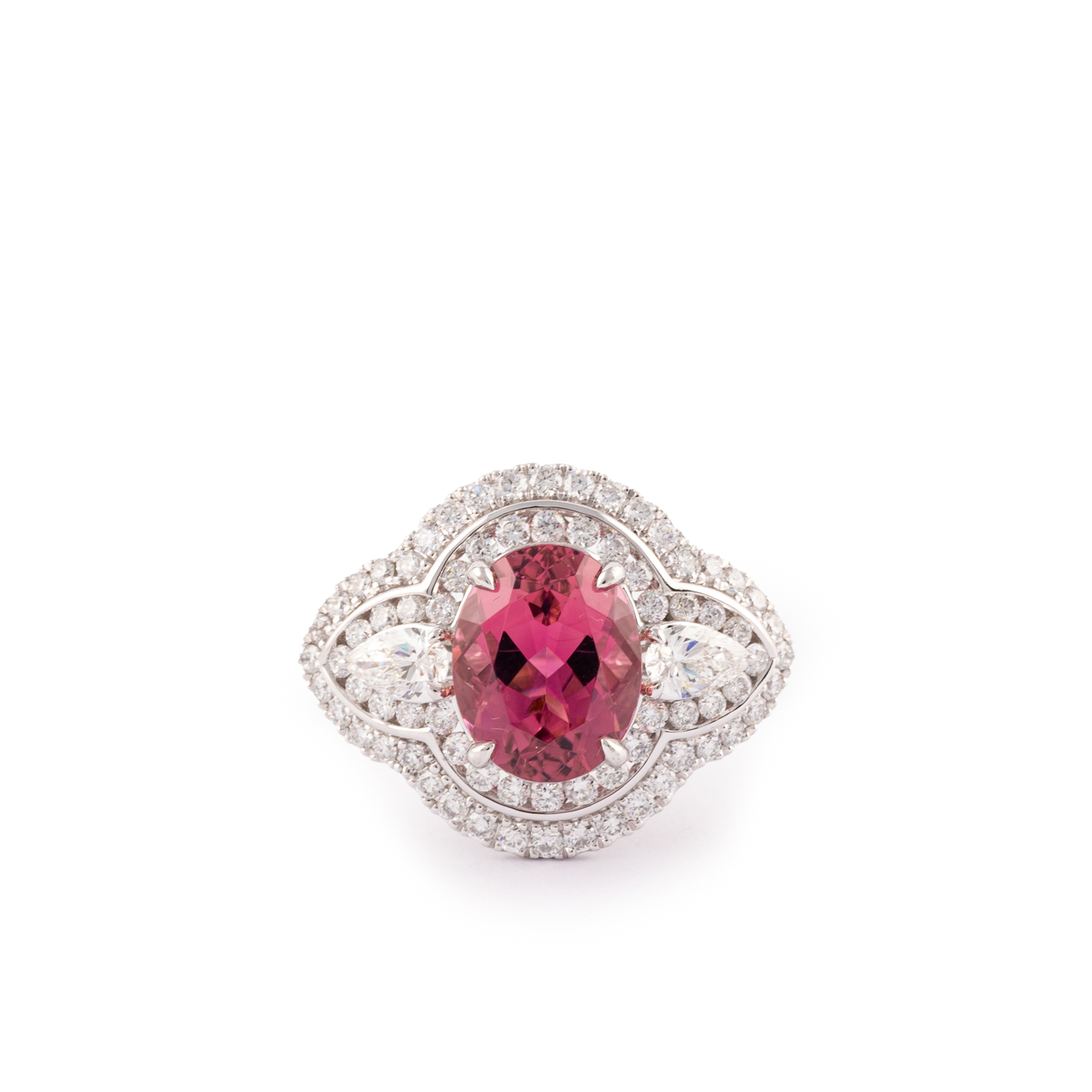 18ct Diamond & Tourmaline Cluster Ring