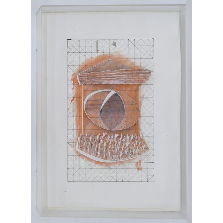 Jack Chevalier ''Floating Lake'' (Alma) 1984 Balsa and Ink