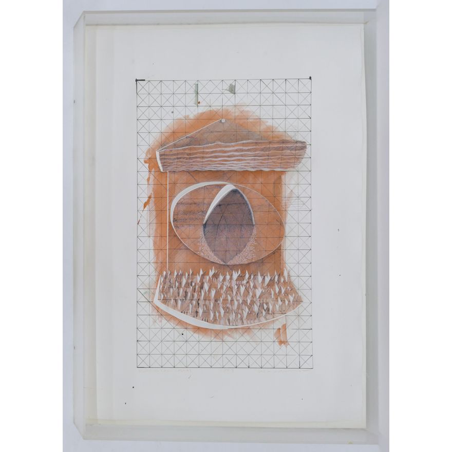 Jack Chevalier ''Floating Lake'' (Alma) 1984 Balsa and Ink