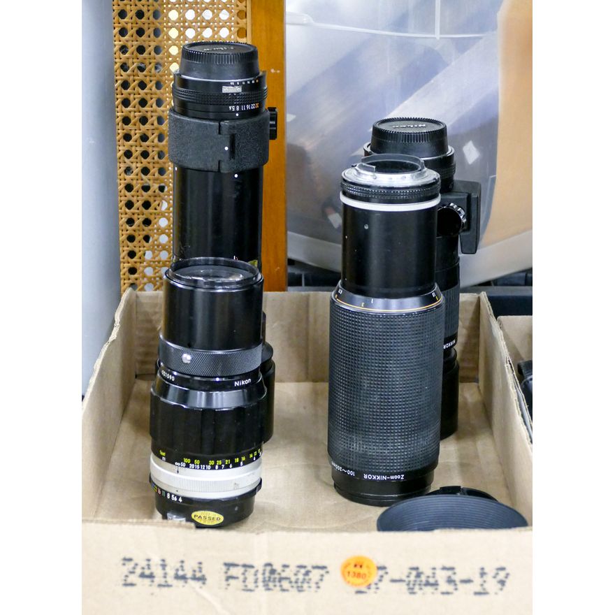 Box 4pc VIntage Nikon Nikkor Camera Lenses