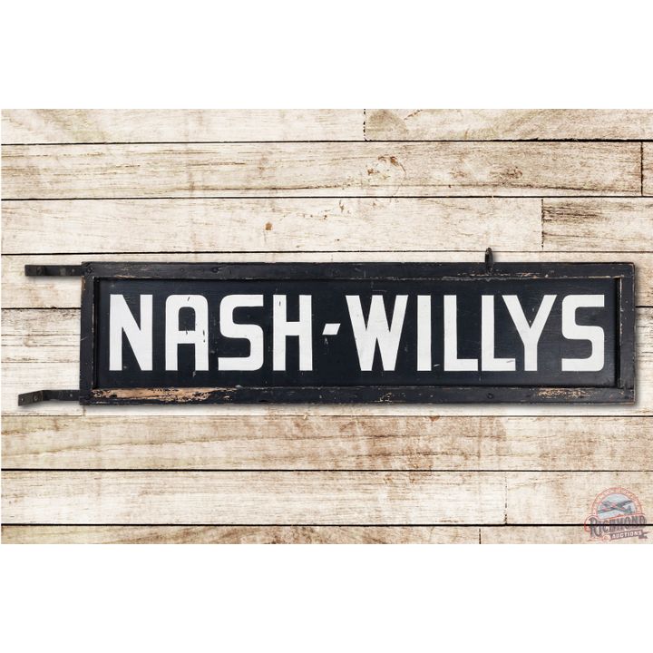 6' Nash-Willys Double Sided Tin Wood Framed Sign