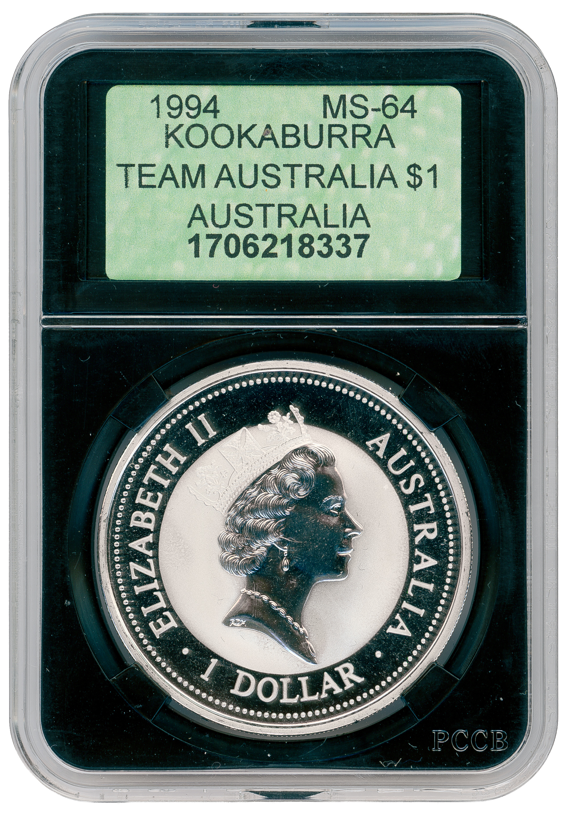 Kookaburra Team Australia, One Dollar, 1994, MS64