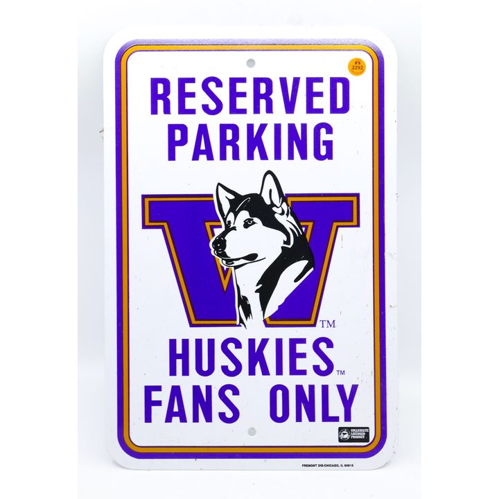 University of Washington Huskies Reserved Parking Sign 18'' x 12''