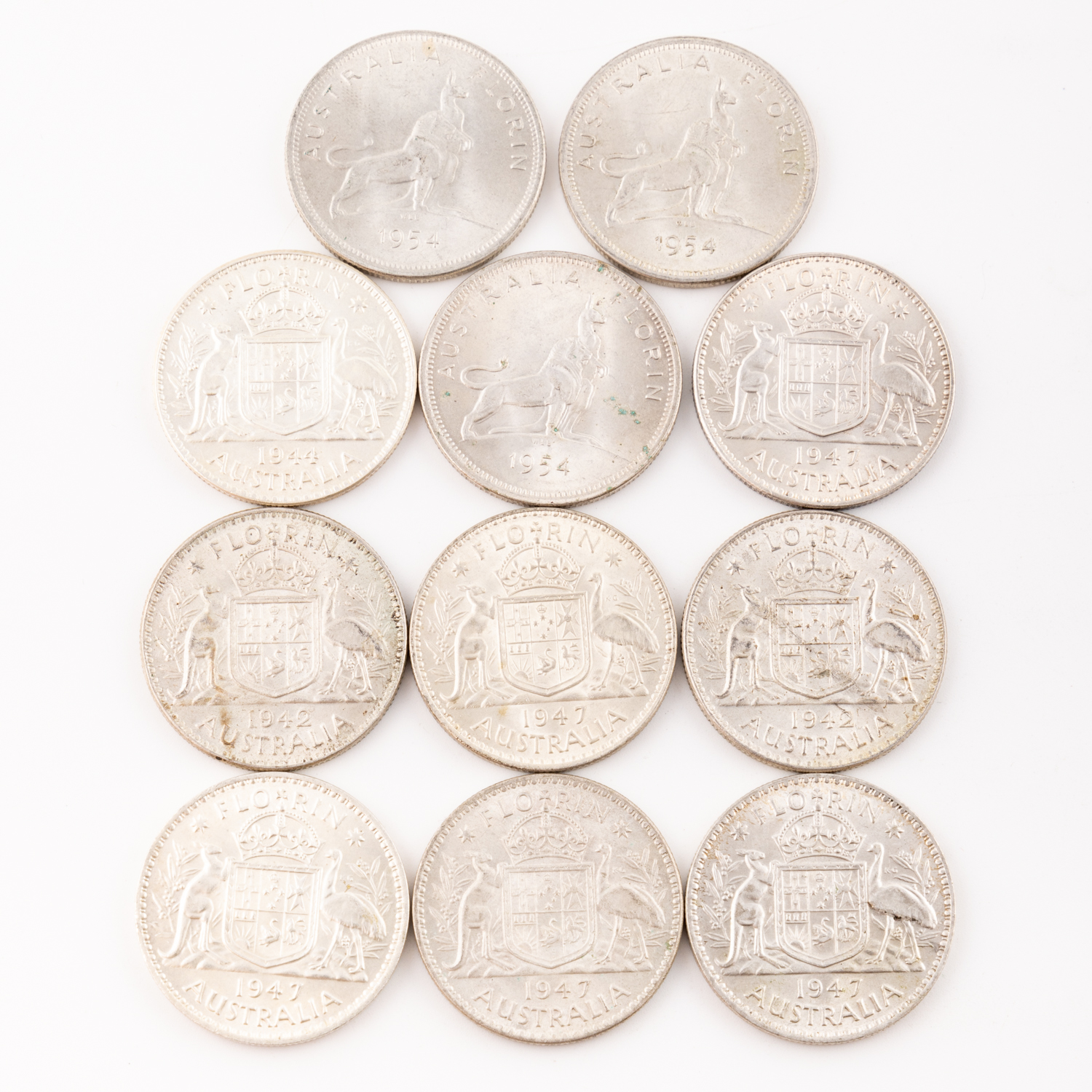 George VI, Florin, 1942 - 1954, VF - EF
