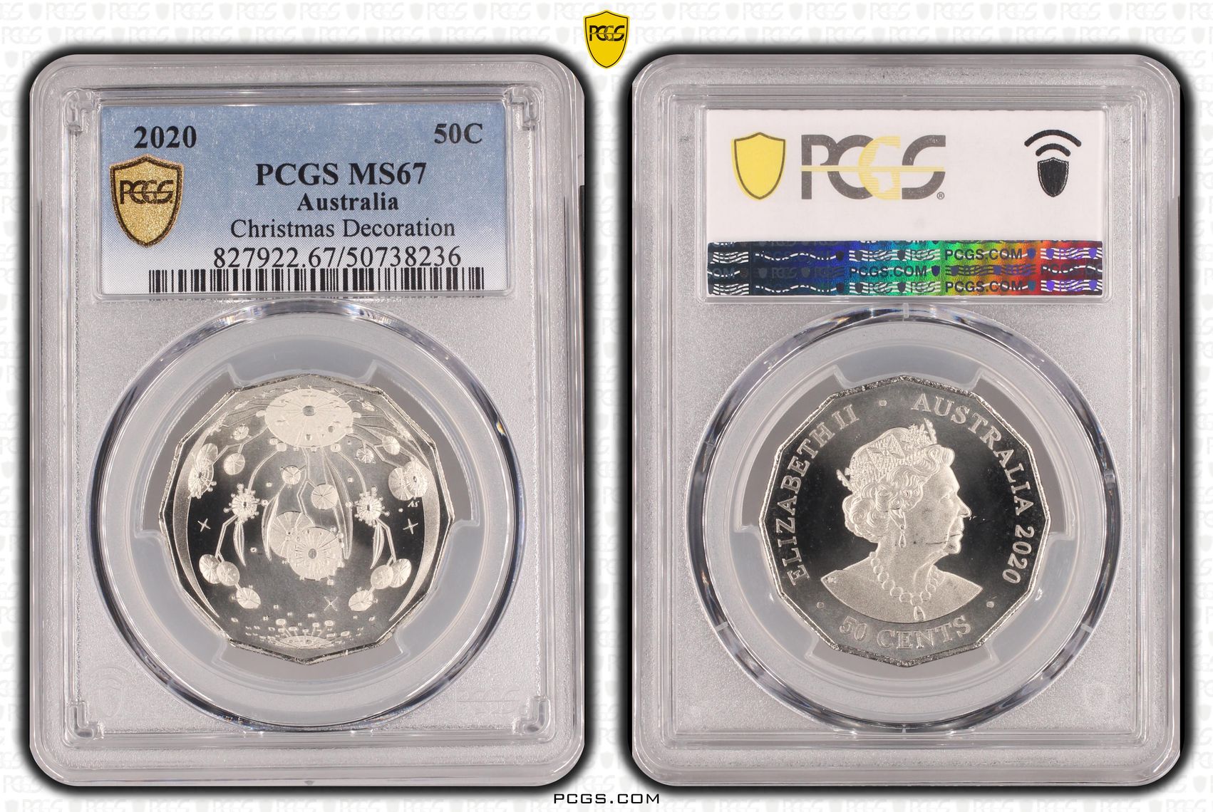 Christmas Decoration , Fifty Cent, 2020, PCGS MS67
