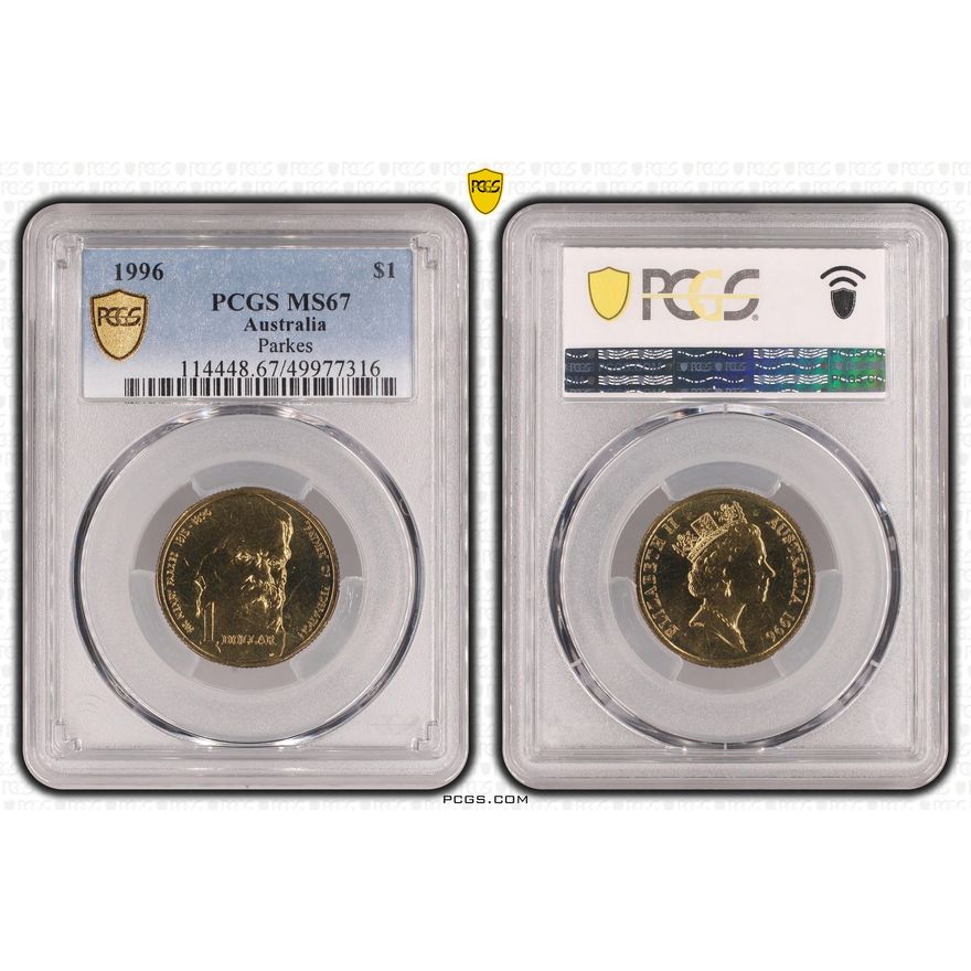 Parkes, One Dollar, 1996, PCGS MS67