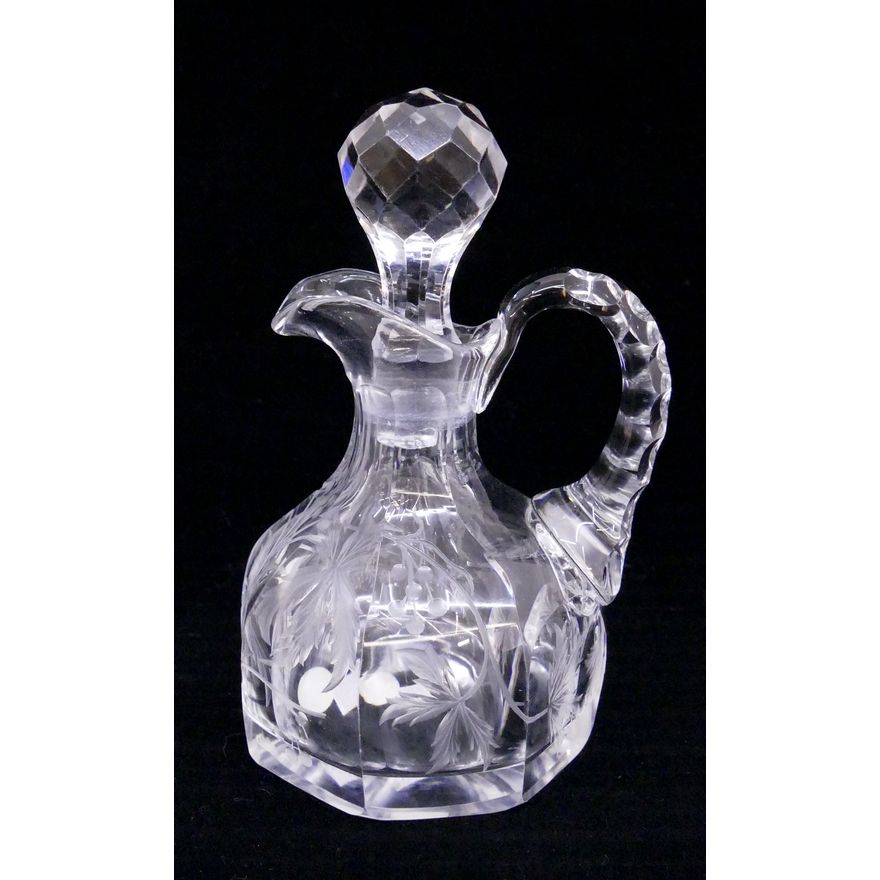Intaglio Cut Glass Cruet- 5.5''