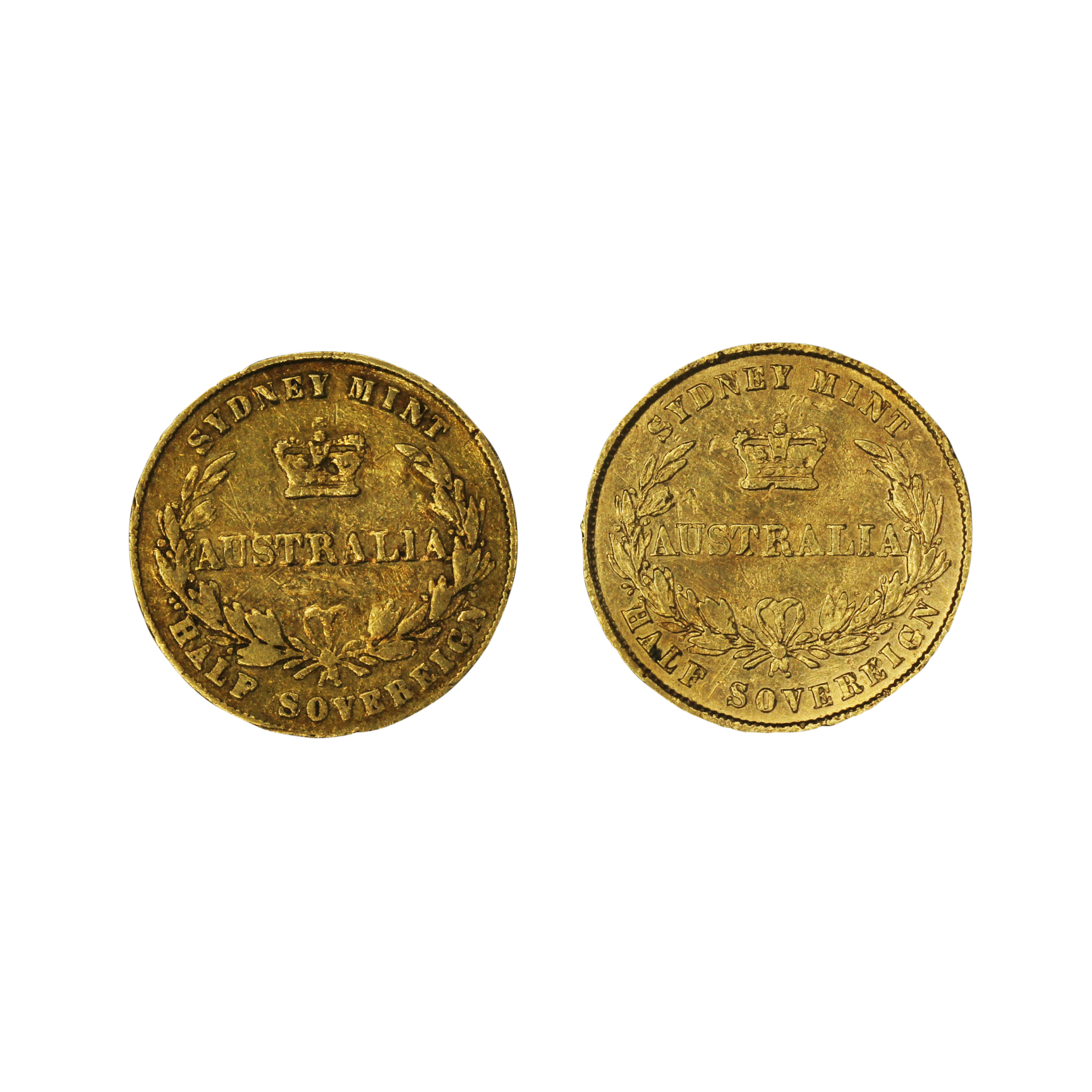 1146. · Group, Victoria, Half Sovereign, 1858, VG