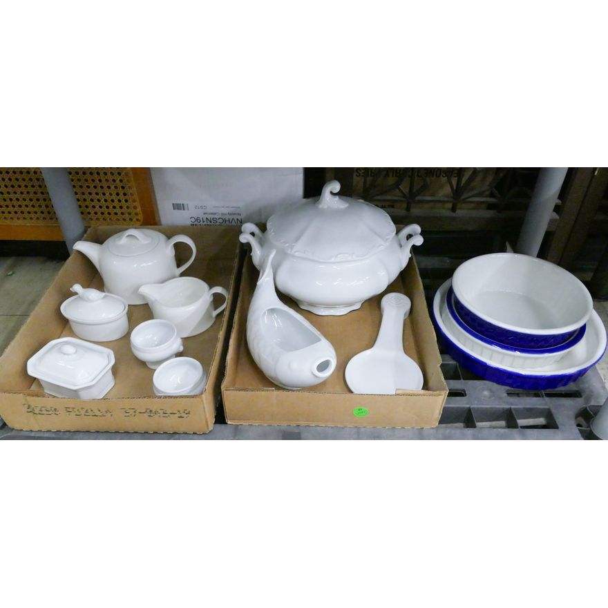 Shelf Stoneware Serving Pieces 12pc