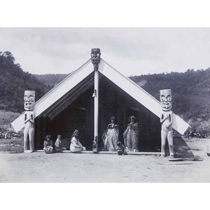 PHOTOGRAPHER UNKNOWN - 19th Century photograph of Tieke Marae on the Whanganui River