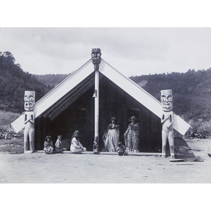PHOTOGRAPHER UNKNOWN - 19th Century photograph of Tieke Marae on the Whanganui River
