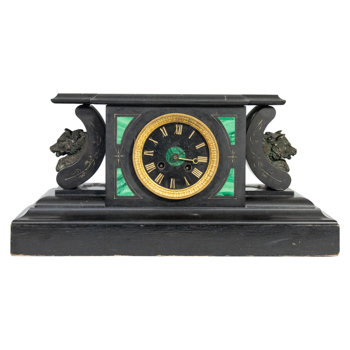 RELOJ DE MALAQUITA ANTIGUO