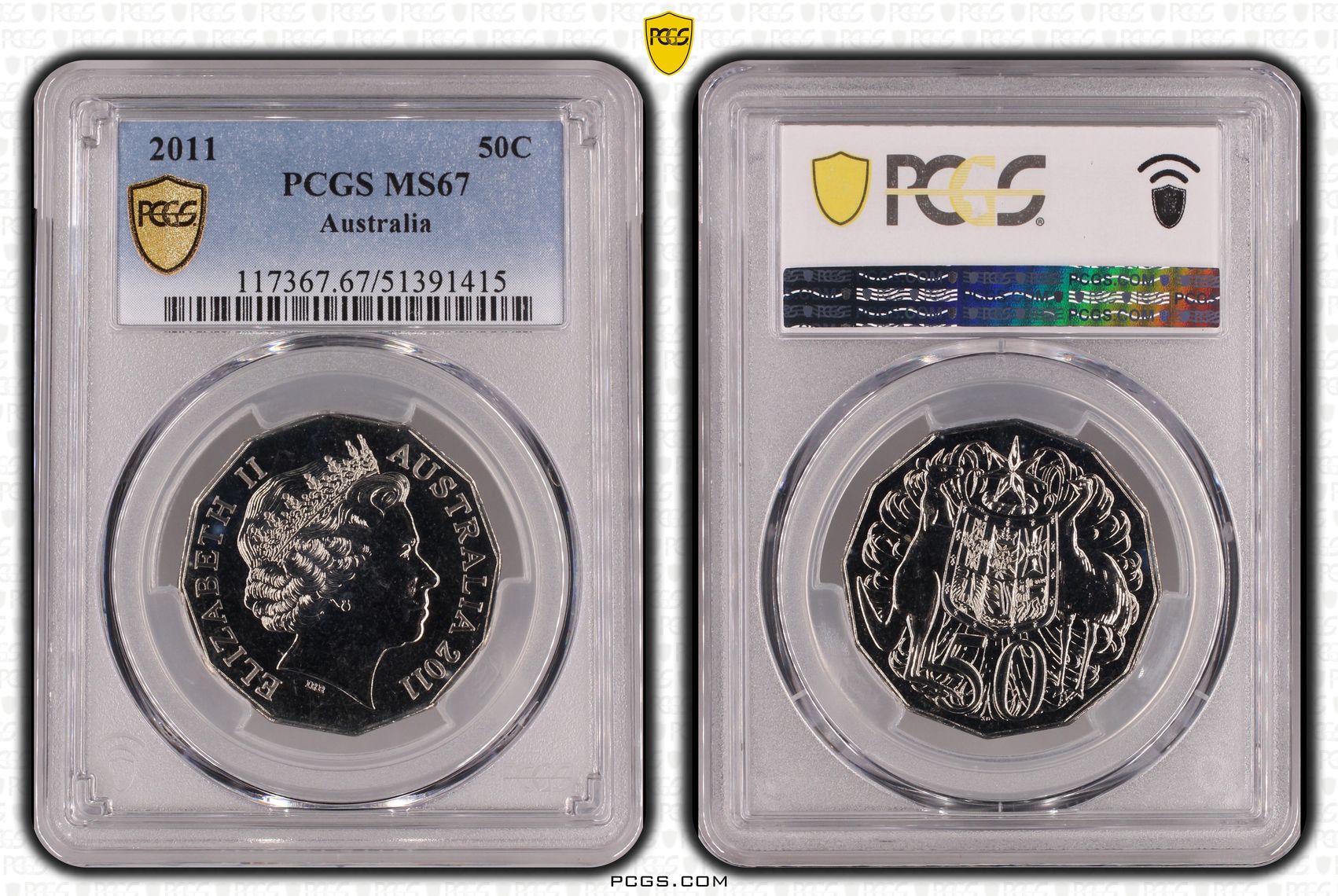Fifty Cent, 2011, PCGS MS67