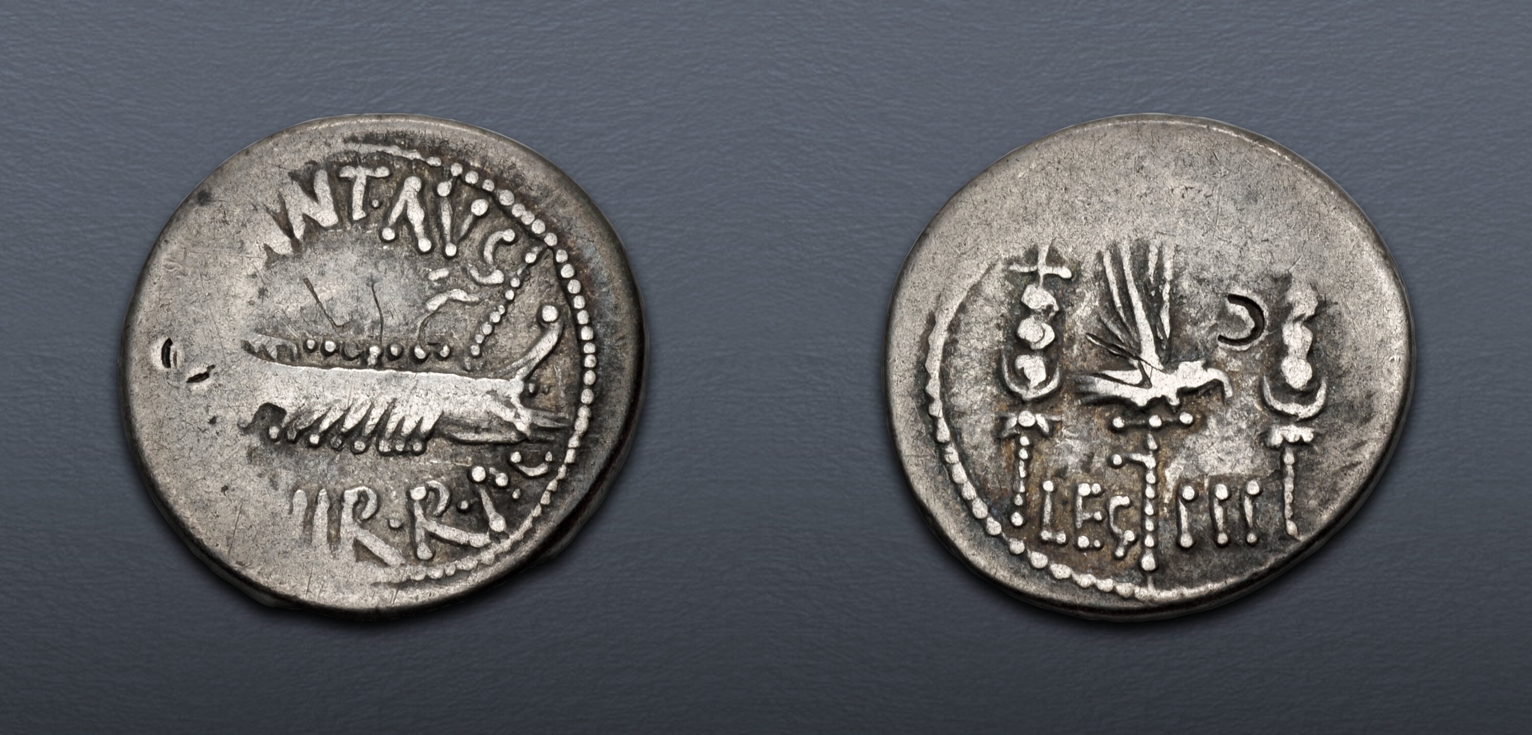The Triumvirs. Mark Antony. Autumn 32-spring 31 BC. AR Denarius (17.5mm ...