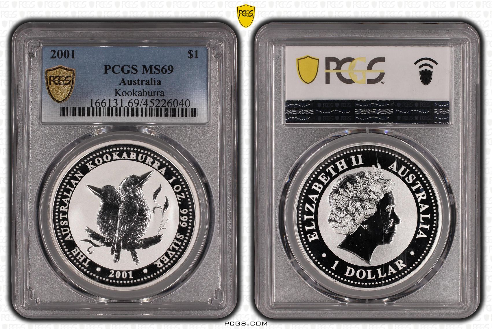 2001 Australia One Dollar, $1 Kookaburra PCGS - MS69 -040