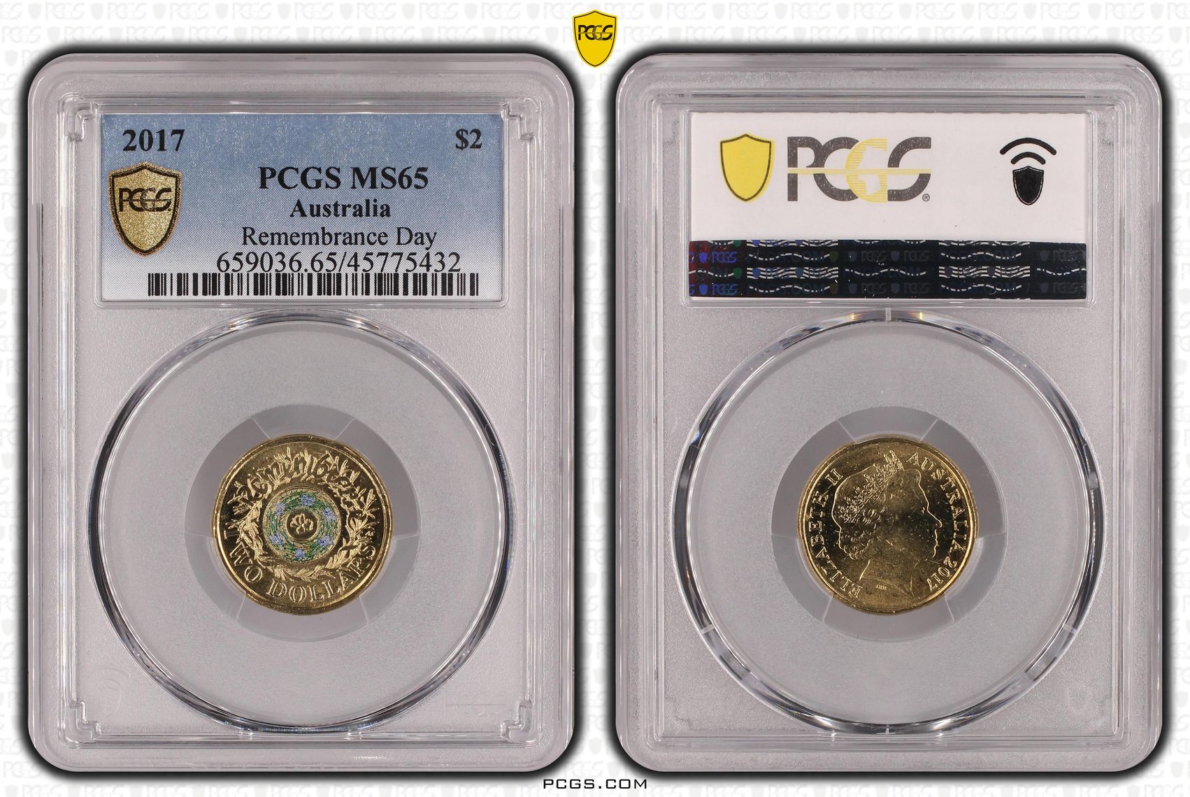 Remembrance Day Colorized , Two Dollar, 2017, PCGS MS65