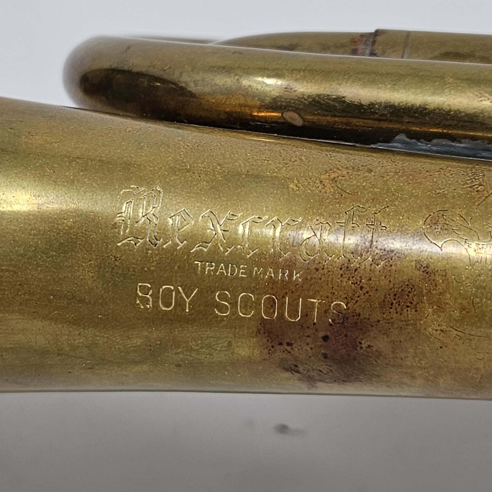 Vintage Official Boy Scout Brass Bugle by Rexcraft, In good condition