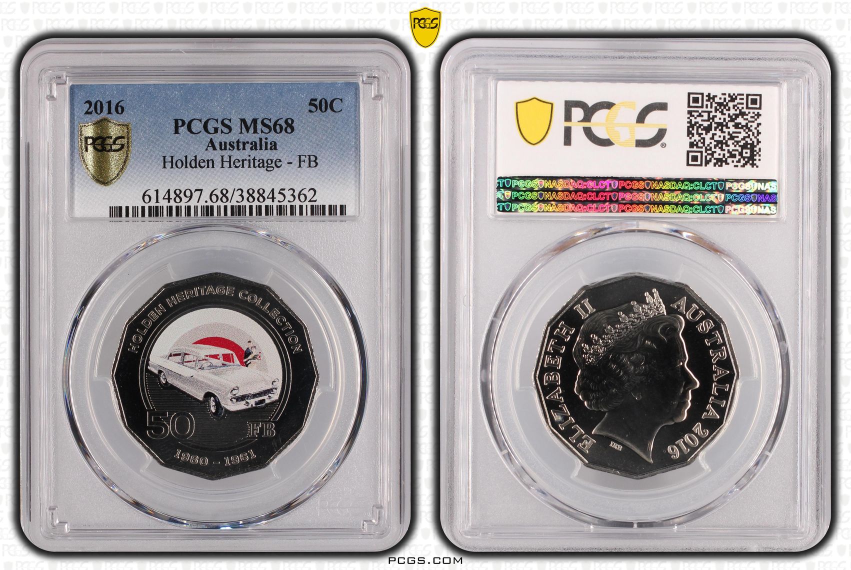 2016 Australia Fifty Cent, 50c Holden Heritage - FB PCGS - MS68 -362