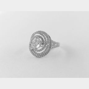 2.360CTS DIAMONDS(ROUNDS . TRILLION & 4 CORNER STAR) IN ONE OF A KIND DESIGNER 18CT WHITE GOLD RING COLOUR G/I CLARITY VS/SI - 51620/219