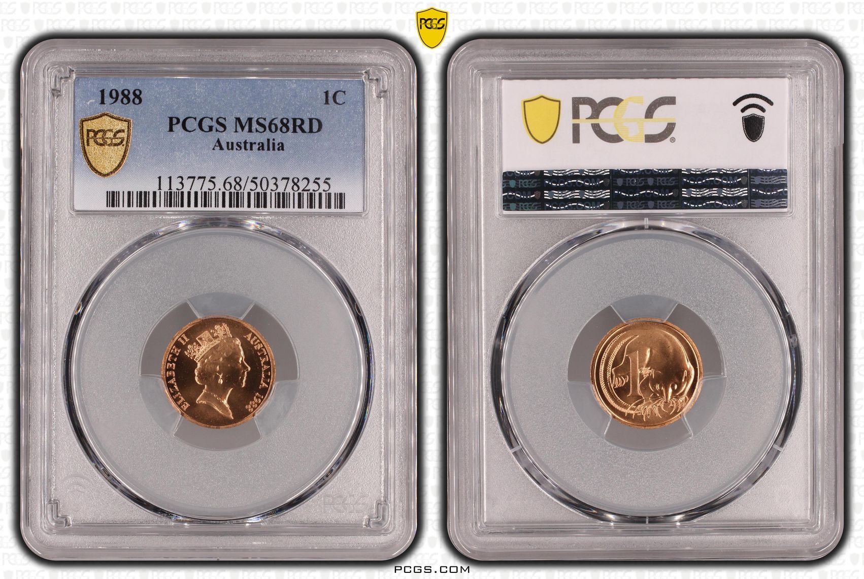 Pop 6/0, One Cent, 1988, Pcgs Ms68rd