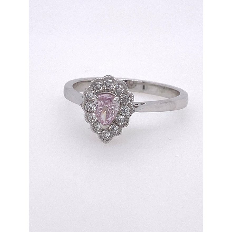 GIA Certified 0.32ct Pink Diamond 18ct
Gold Ring 3.04g