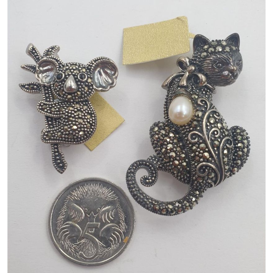 TVSN Marcasite Brooches x2 Kearns Auctions