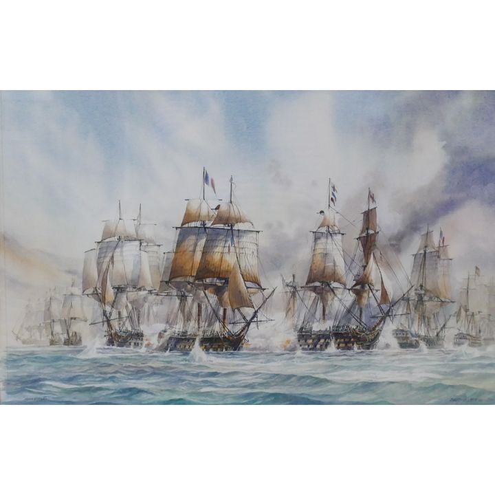 David Bell (b.1950 British) ''Trafalgar'' (Maritime) 2000 Watercolor on Paper