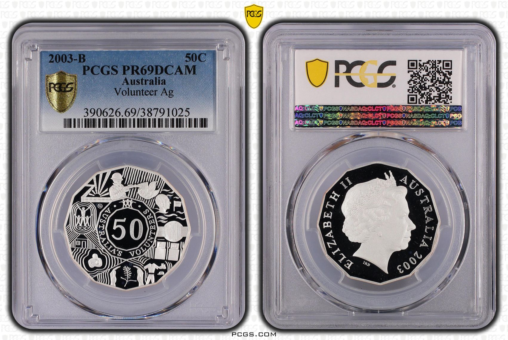 Volunteers Silver, Fifty Cent, 2003, PCGS PR69DCAM