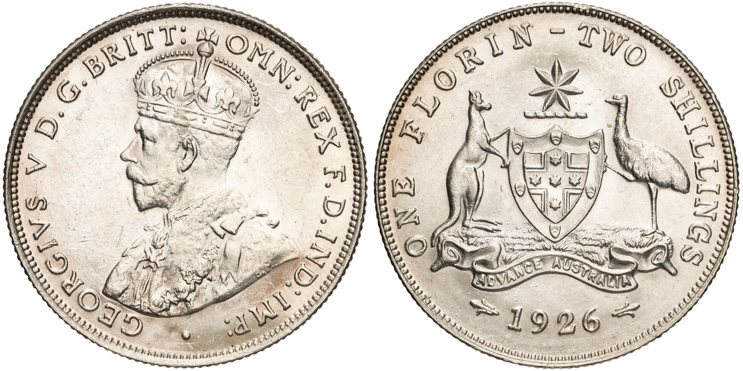 George V, Florin, 1926, UNC