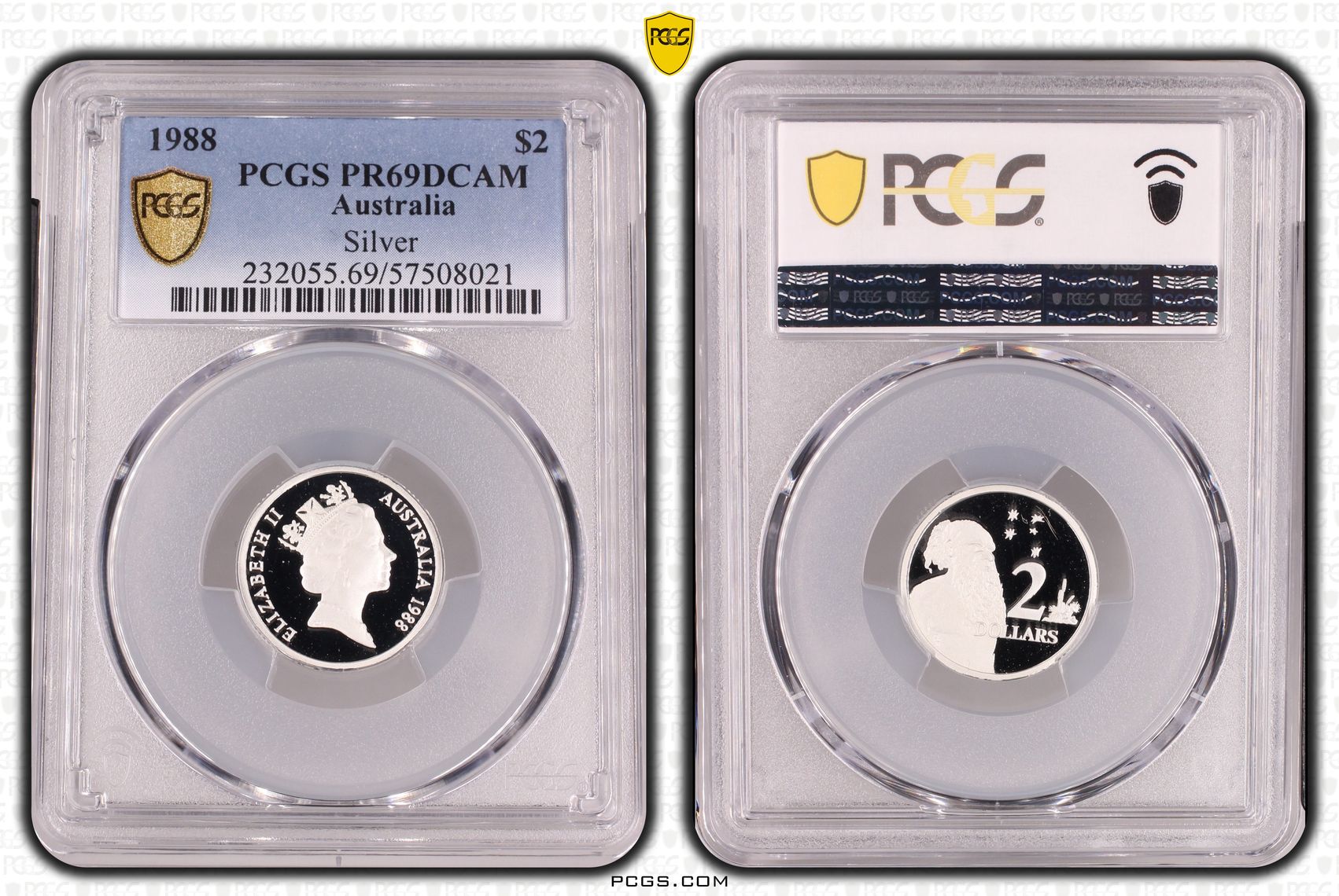 Elizabeth II, Silver, Two Dollar, 1988, PCGS PR69DCAM