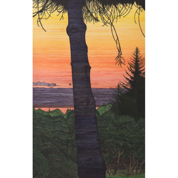 Art Hansen ''Summer Sunset'' 1981 Watercolor