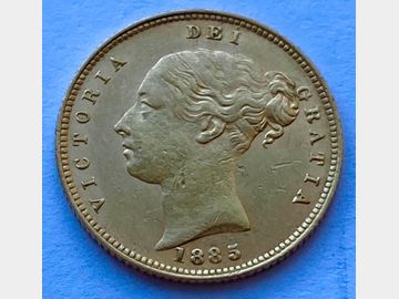 1885 VICTORIA YOUNG HEAD GOLD HALF SOVEREIGN
