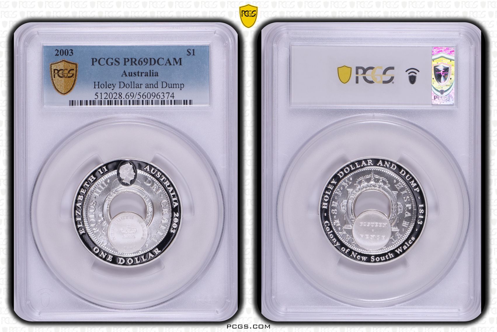 Holey Dollar and Dump, One Dollar, 2003, PCGS PR69DCAM