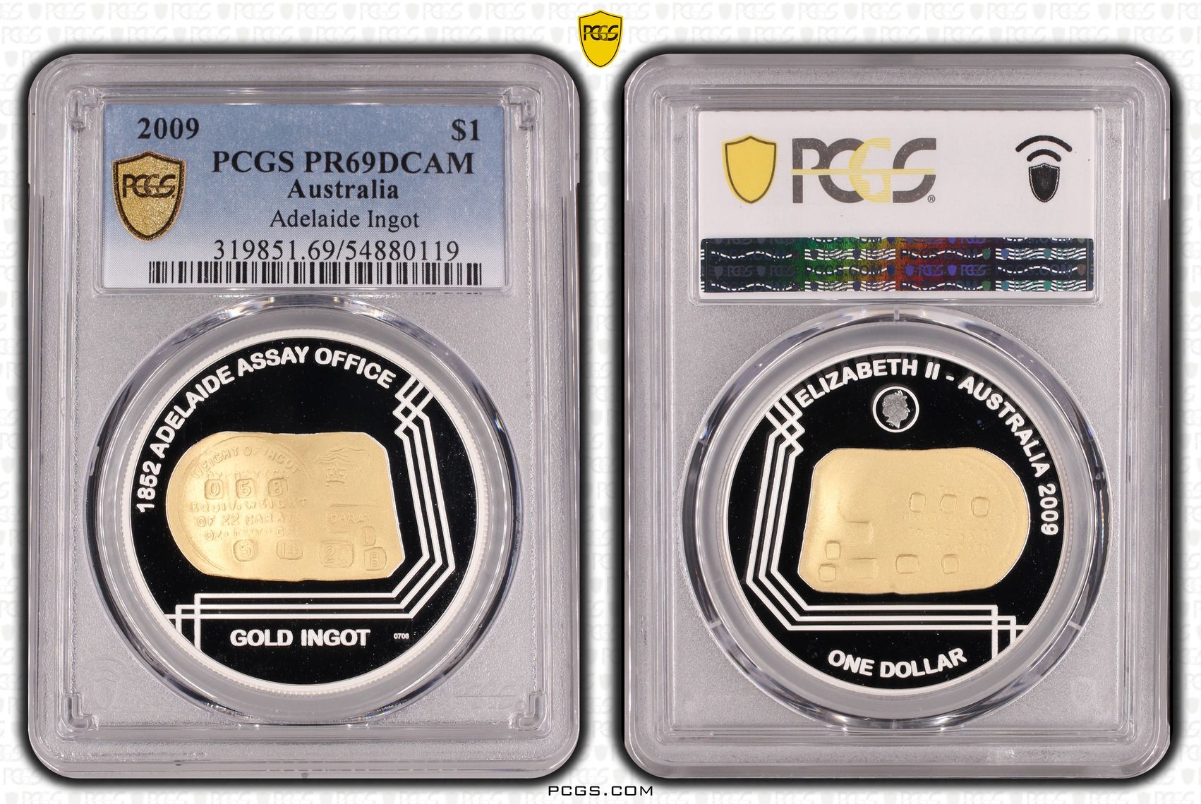 Adelaide Ingot, One Dollar, 2009, PCGS PR69DCAM
