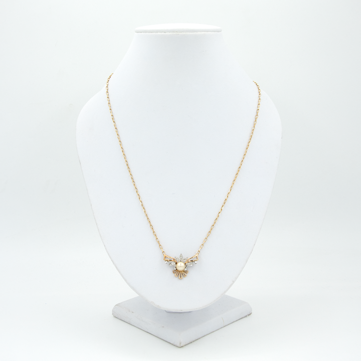Gargantilla de perla con diamantes