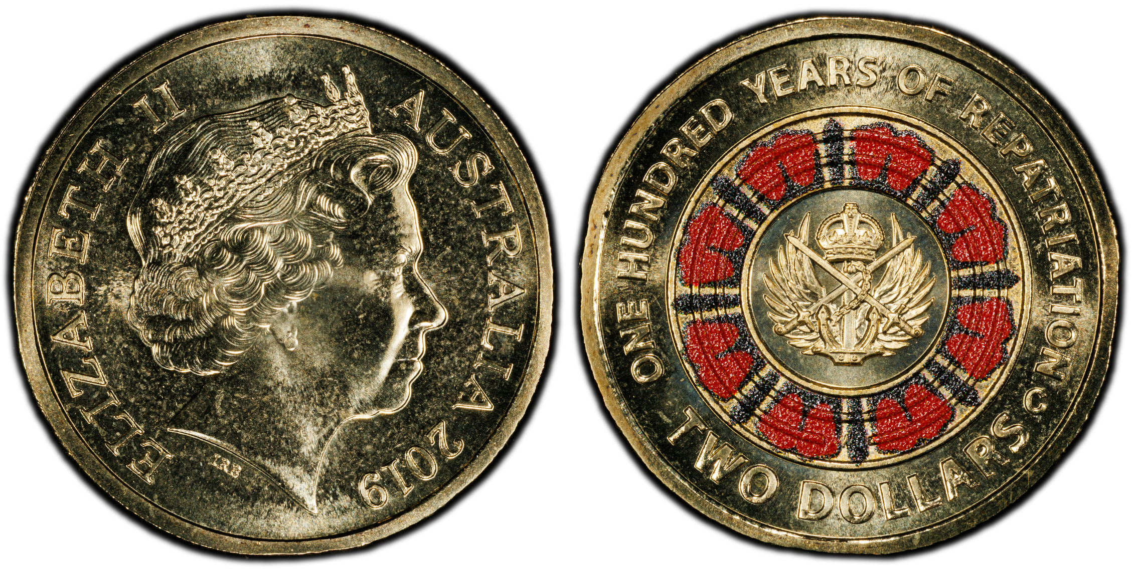 100 Years of Repatriation Colourised, Two Dollar, 2019-C, PCGS MS68
