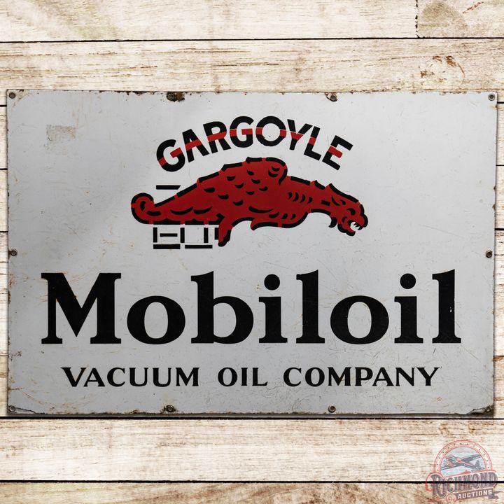 Gargoyle Mobiloil Vacuum Oil Company SSP Sign - 7.9