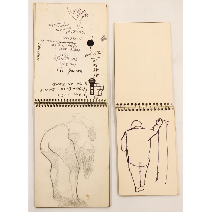 2pc William Cumming Small Sketchbooks 26pc 5''x7'' Largest