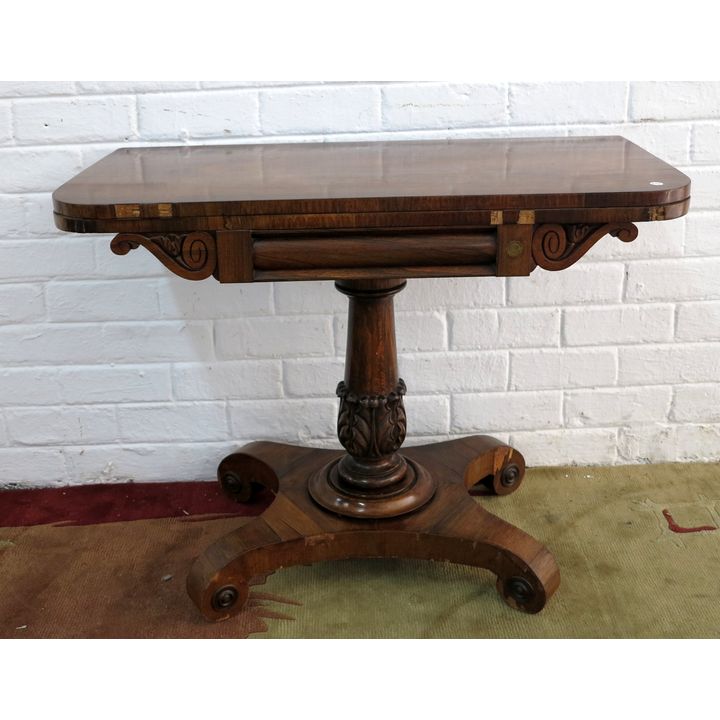 VICTORIAN ROSEWOOD CARD TABLE