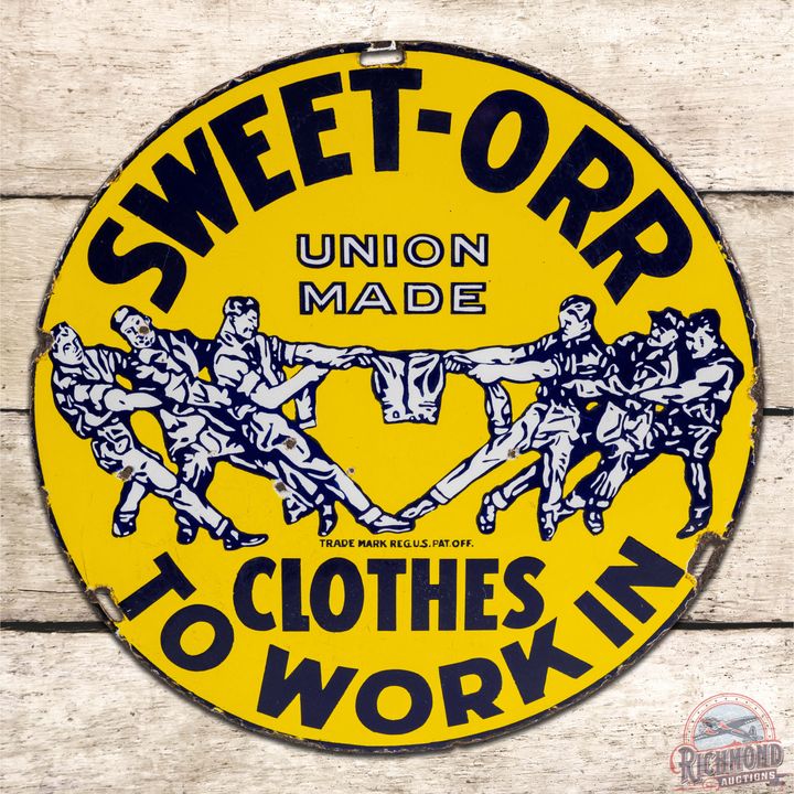 Sweet Orr Union Made Clothes to Work In SS Porcelain Sign