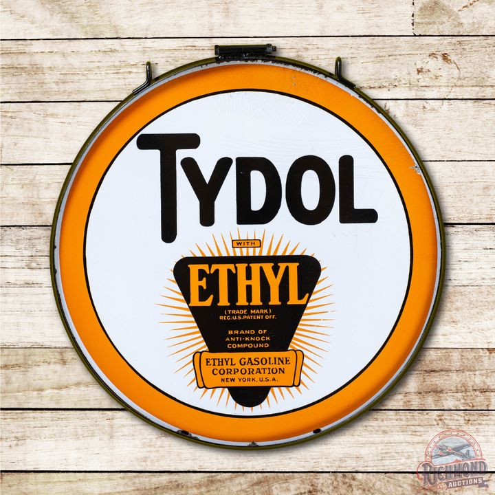 30" Tydol w/ Ethyl Porcelain Sign & Ring TAC 8 & 7.5