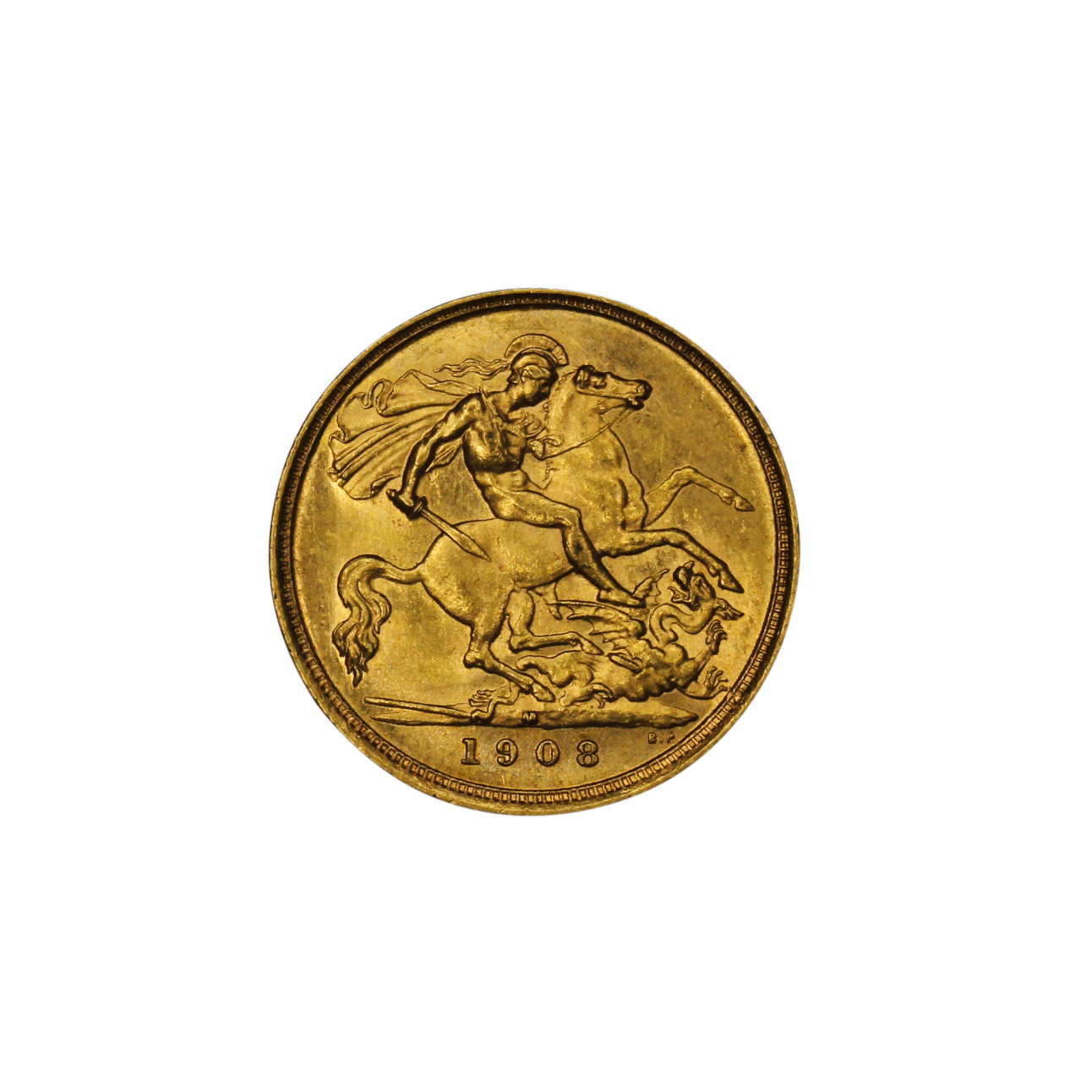 1238. · Edward VII, Half Sovereign, 1908-M, aUNC