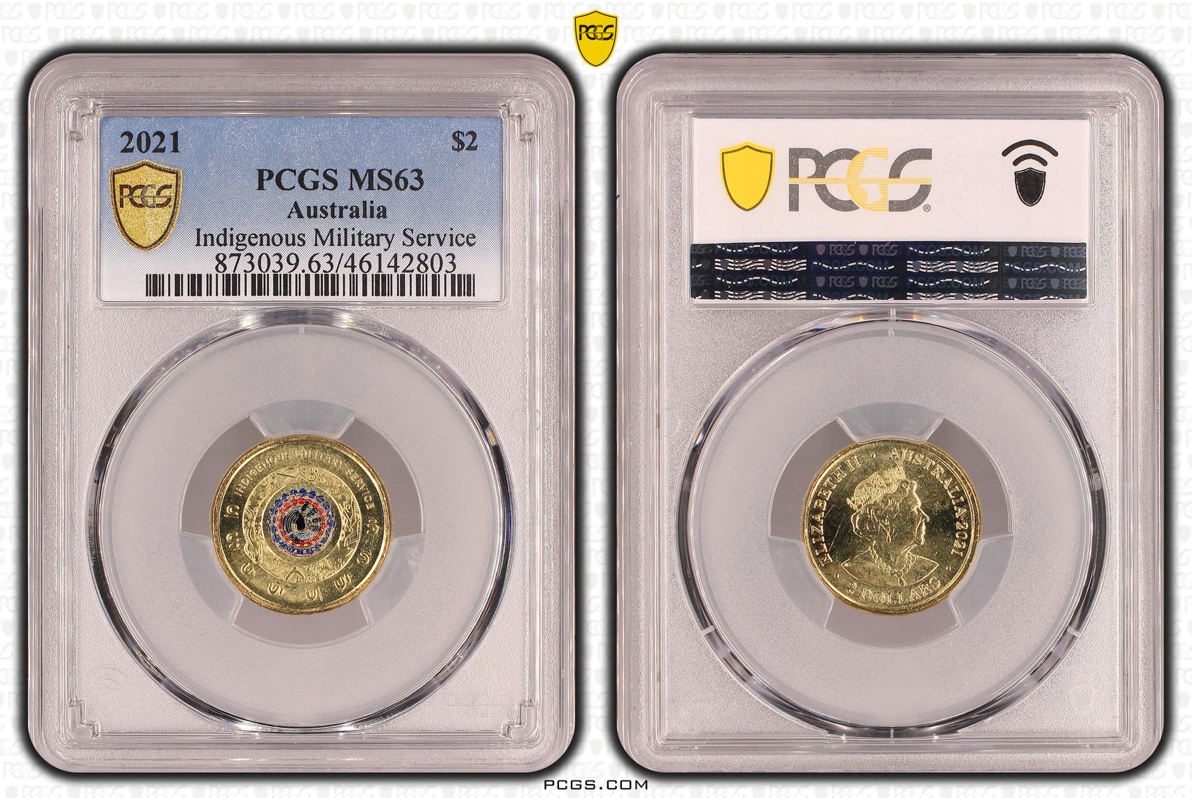 Elizabeth II, Indigenous Military Service, Two Dollar, 2021, PCGS MS63