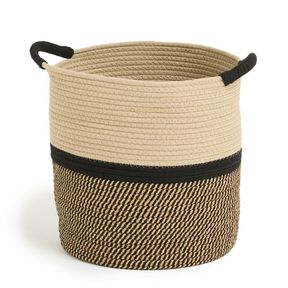 George Mason Black and Cream Rope Storage Basket Large |