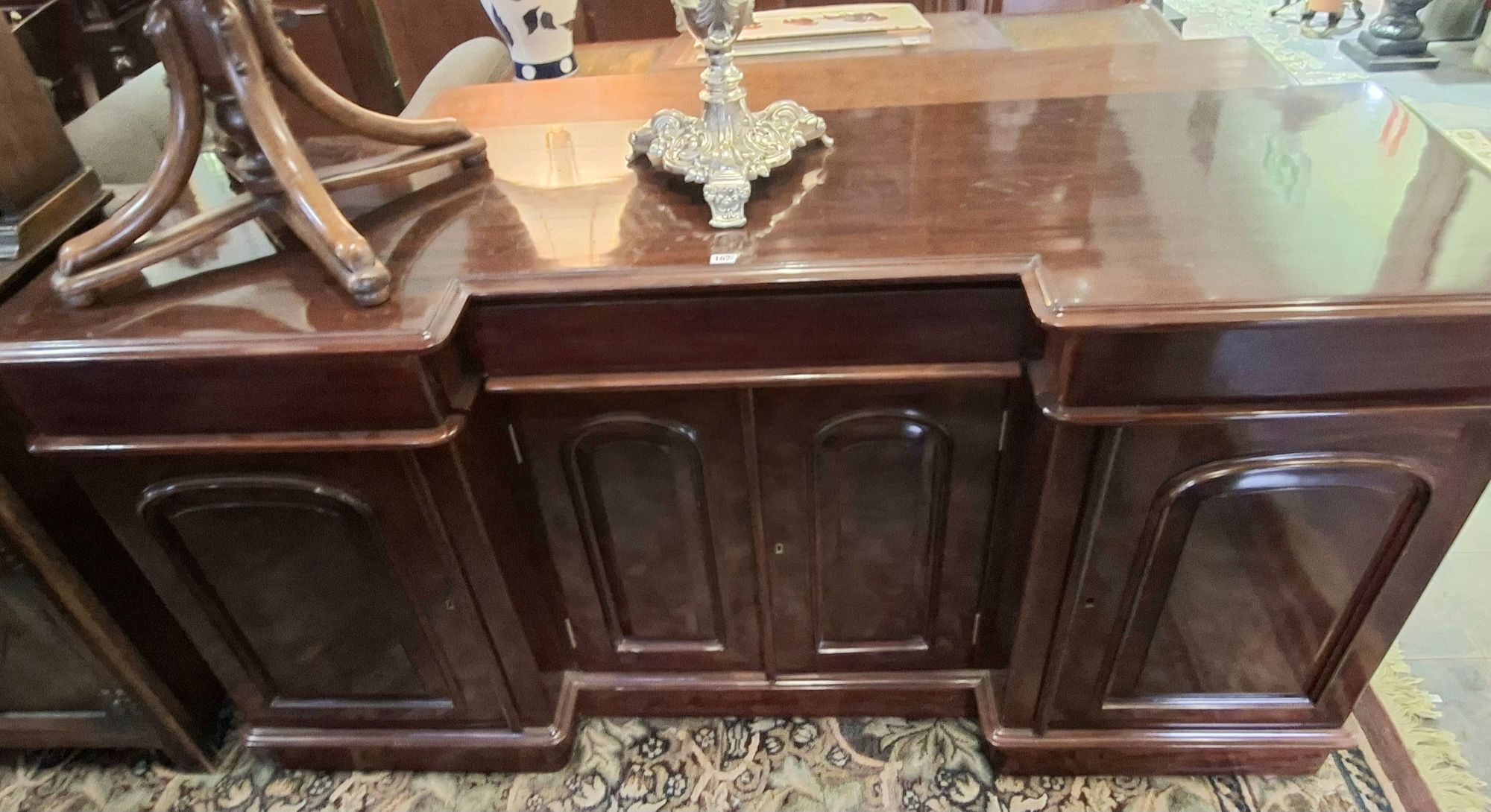 167 · LARGE MAHOGANY BREAKFRONT SIDEBOARD